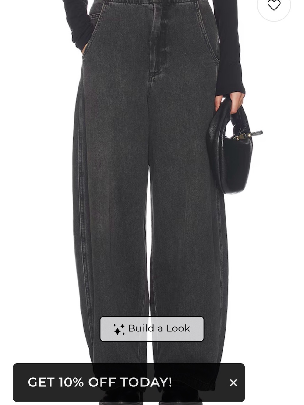 NWT Pistola Lottie High-Rise Bowed Leg Jeans - Black, 27
